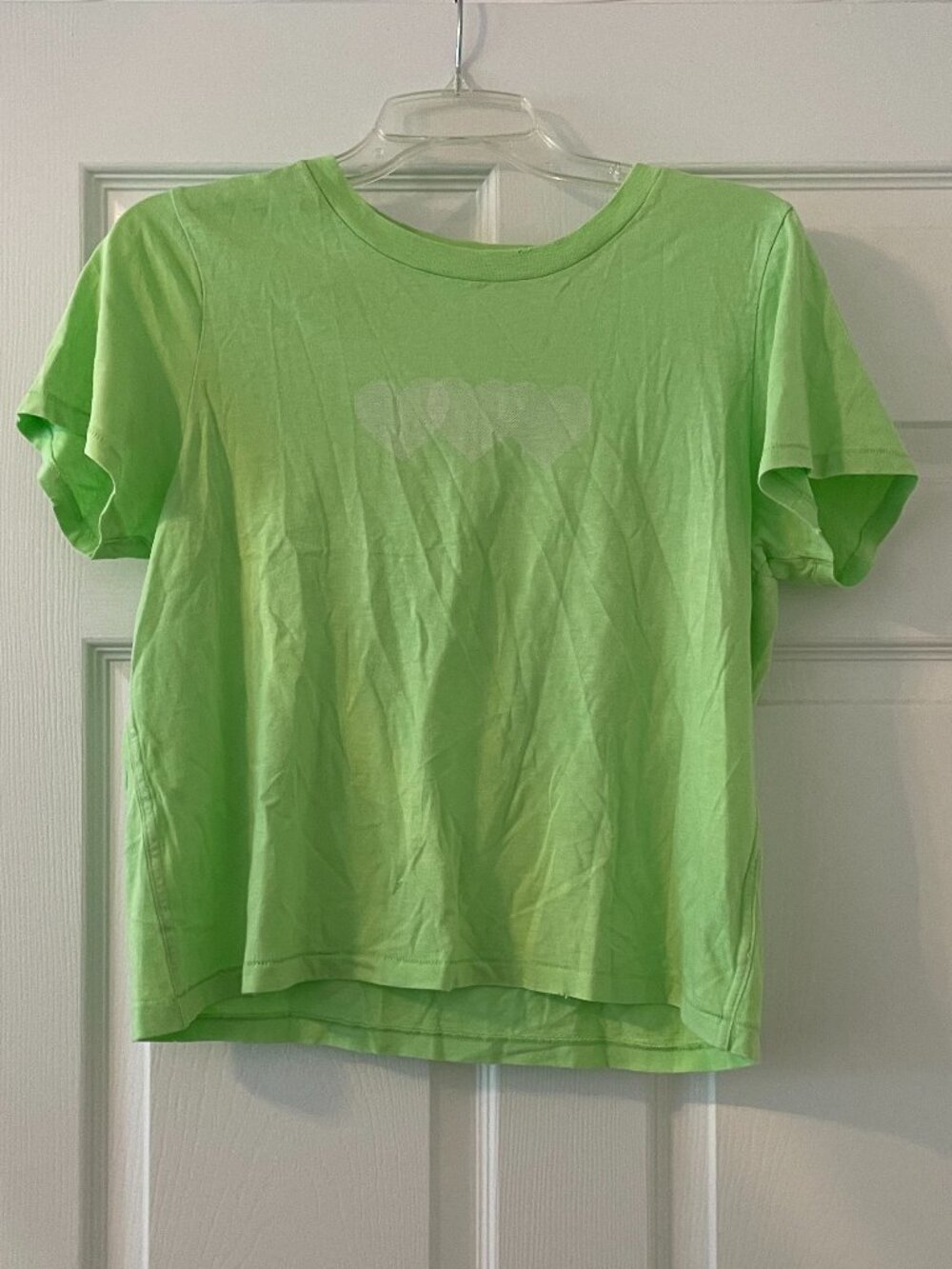 Aerie Lime Green Heart T-Shirt - New With Tags - Size Large